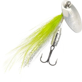 Panther Martin PMSS_6_SCH Barrel Body SonicStreamer Spinners Fishing Lure - Silver/ChartreuseStreamer - 6 (1/4 oz)