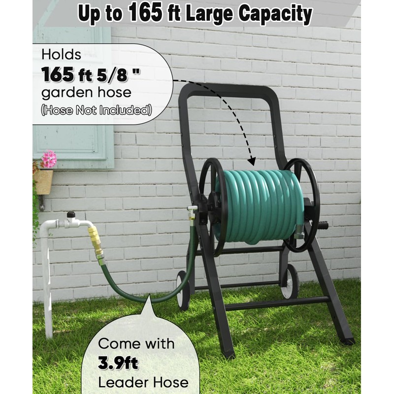 Artigarden Garden Hose Reel Cart with Wheels, Outdoor Water Hose