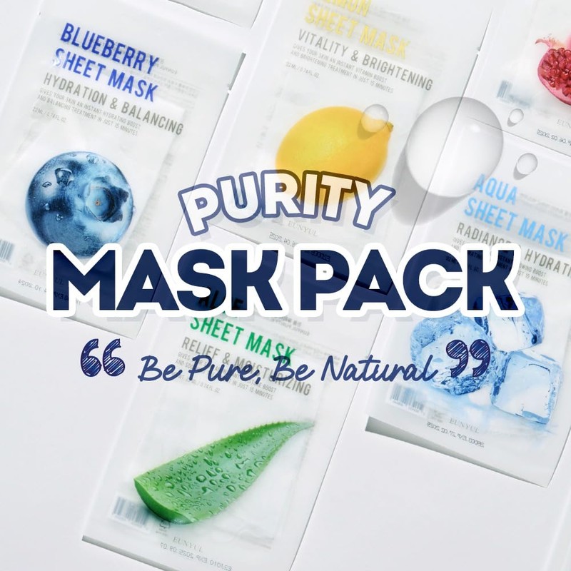 EUNYUL [PACK OF 40] Purity Sheet Mask Pack 8 types