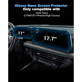 WEIPIN For 2025 Tahoe (LT/RST/Z71/Premier/High Country) Screen Protector 17.7 Inch Nano Anti-Scratch Ultra-Tough Touchscreen *2 + 11 Inch Dashboard *2 Accessories - No More Scratch&Fingerprint
