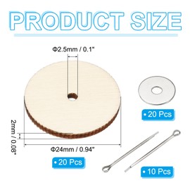 PATIKIL 24mm Doll Joints, 10 Set Removable Cotter Pin Joints Connector and Fiberboard Tray for Bear Limbs Making Head Joints DIY Crafts Accessories