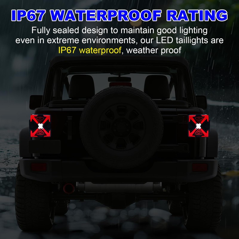 LED Tail Lights Assembly For 2007-2018 Jeep Wrangler JK JKU