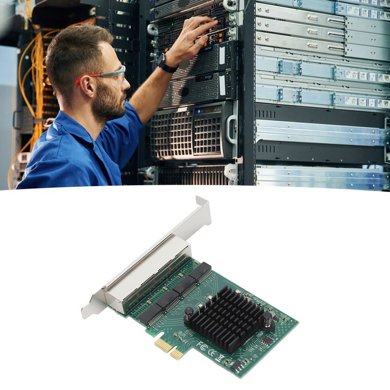 PCIe X1 Network Card 4 RJ45 Port 1000M High Speed