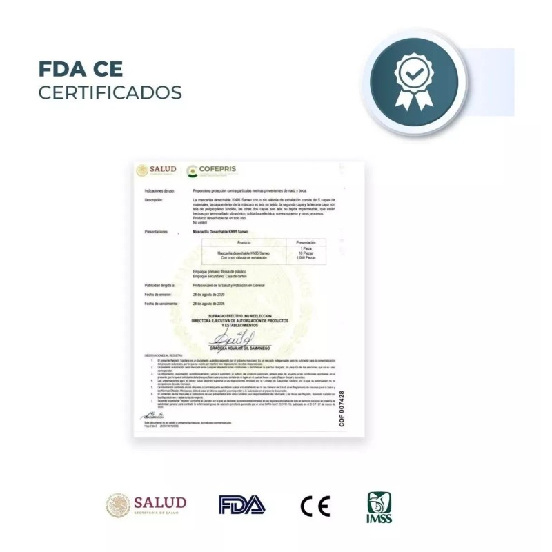 Sanwo Cubreboca Kn95 Sanwo 20 Blanco Y 20 Diseño Color