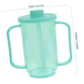 minkissy Adult Sippy Cup with Handles, Independence Sip Cups, Straw Cup Handicap Drinking Cup, Elderly Dysphagia Cup, Spill-Resistant Drinking Cup B
