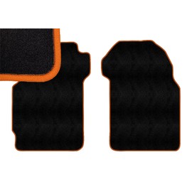 PartCatalog Orange Edge Custom Fit Front Carpet Floor Mats, Black, Compatible with Nissan Maxima 2003 2002 2001 2000 1999 1998 1997 1996 1995