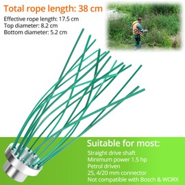 QWORK Weed Brush Cutter, Aluminium Wild Herb Brush with 32 Nylon Threads, Compatible with Most Brush Cutters