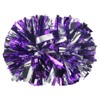 Hooshing 2PCS Purple and Silver Pom Poms Cheer Professional Metallic
