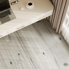 18 Sq. Ft Floor Tiles Peel and Stick Vinyl Floor 36 x 6 inch Luxury Self Adhesive Waterproof Flooring Planks DIY for Kitchen, Living Room, Shops, RV, Wood Look Plank, 12-Pack, Nature Gray