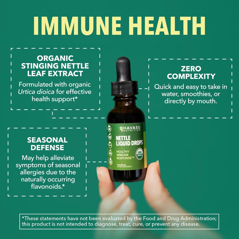 Stinging Nettle Leaf Extract Liquid Drops - USDA Organic -