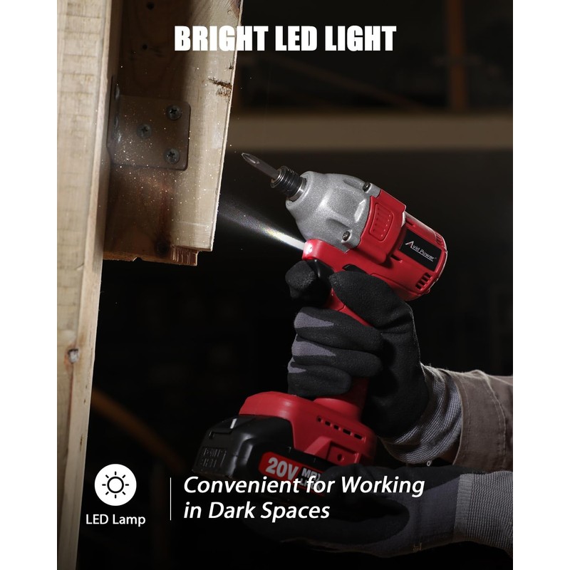 AVID POWER 20V Cordless Brushless Impact Driver Kit 1/4" 2220