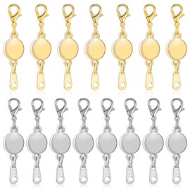 Paxcoo 15Pcs Locking Magnetic Jewelry Clasps and Closures, Necklace Extender and Helper for Necklaces, Bracelets and Jewelry
