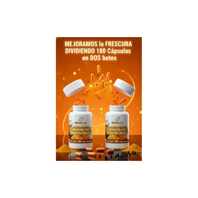 Cápsulas De Cúrcuma Y Pimienta Negra 2 Botes Sin Sabor