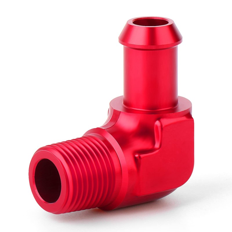GASHER 2PCS 3/8" NPT Male to 1/2" Barb 90 Degree