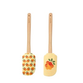 Jayomoli Silicone Kitchen Spatula Set, Wooden Handle Spatula Set for Baking, Cooking, and Mixing (grape)