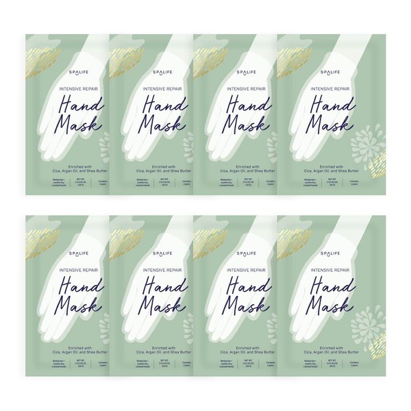 SpaLife Intensive Repair Ultra-Moisturizing Hand Masks with Cica, Argan Oil,