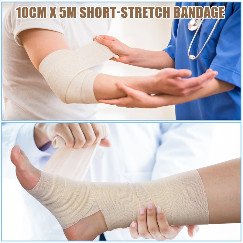 Geiserailie 10 Pcs Short Stretch Compression Bandage Stretched Wrap Bandage