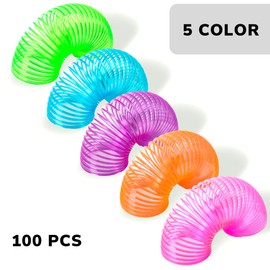 Coil Spring Toy - 100 Pcs Coil Spring - Party Favors for Kids - Easter Egg Fillers - Goodie Bag Supplies - Pinata Stuffers - Bulk Gifts for Kids - Classroom Prizes