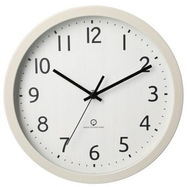 Nitori SW 001FR Silent Second Hand Hanging Dual Use Clock, Diameter 10.2 inches (26 cm), White Wash, NITORI 8172745