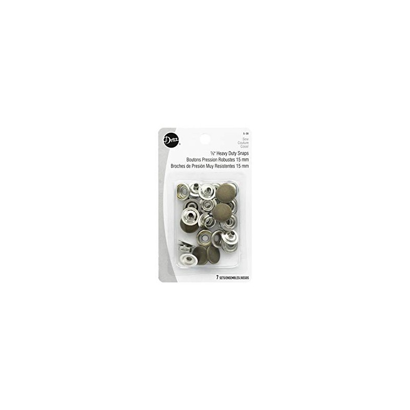 Dritz 5-38 Heavy Duty Snaps, Antique Brass, Size 24 (5/8-Inch)