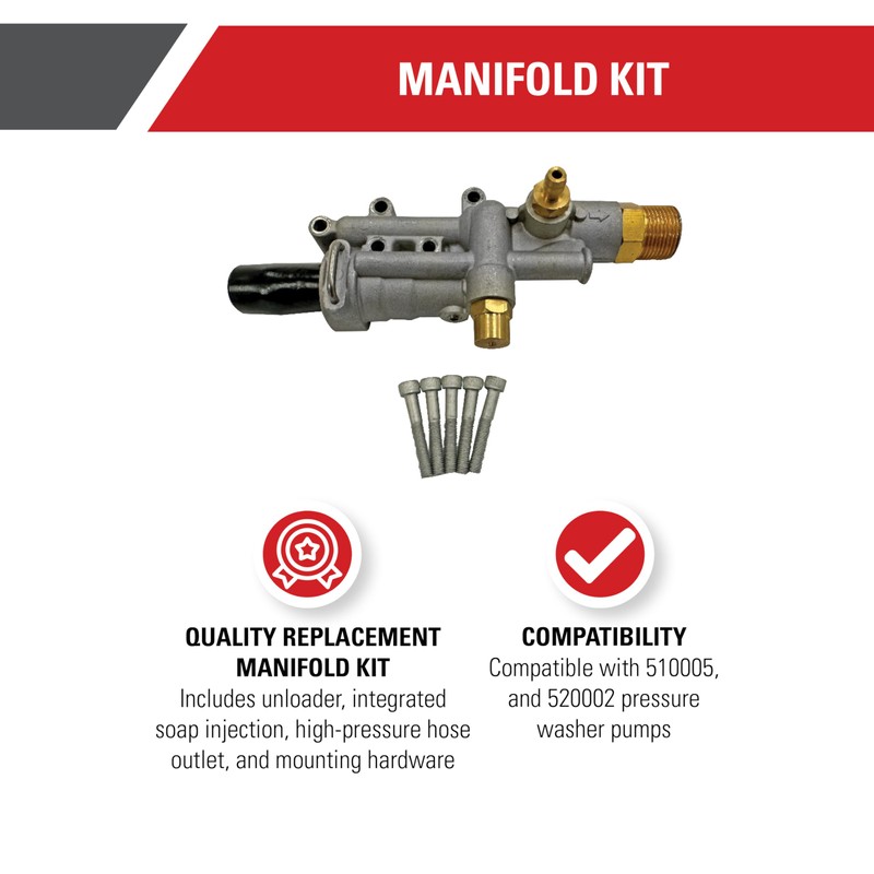 SIMPSON Cleaning 7113372 Manifold Replacement Kit for OEM Technologies 510005,