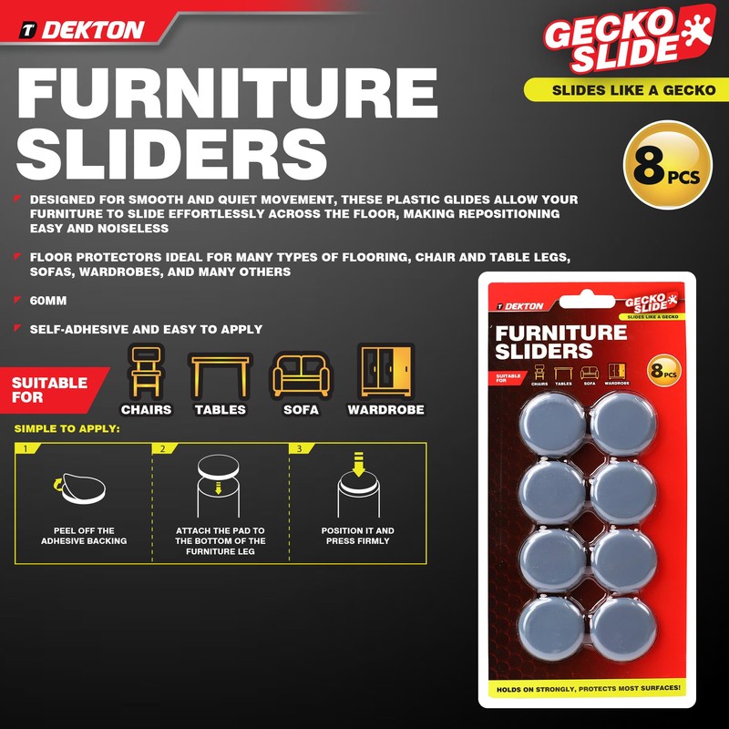Dekton Geckoslide 8pc Set Medium-Non-Slip Drawer, Cabinet Liners| Heavy-Duty Grip|