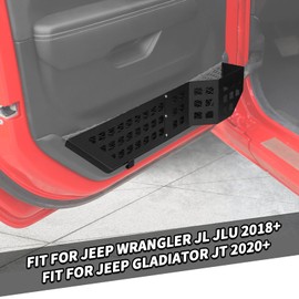 Jimen Fit for Jeep Wrangler JL JLU 4XE 2018-2025 & Gladiator JT 2020-2025, Upgrade 4PCS Metal Front Door Pockets Organizer Storage Box