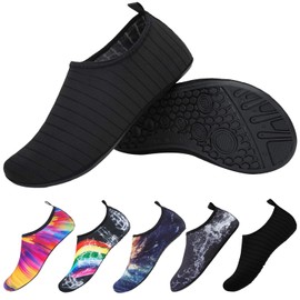 LEFUS Zapatos de Agua de Mujer y Hombre, Zapatos para Deportes Acuáticos, Calzado para Agua para Agua de Mujer y Hombre Zapatillas Acuáticas Secado Rápido Calcetines como Descalzado, Deportivos para Paseo Playa Natación Buceo Surf (Negro, measurement_26_