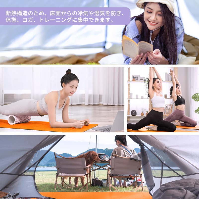 WeMe Foldable Yoga Mat, 0.16/0.24/0.31 inches(4/6/8mm), Training, Exercise, TPE Material,