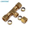 LTWFITTING 1/2-Inch OD Compression Tee,Brass Compression Fitting(Pack of 5)