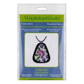 Wonderland Crafts Bead embroidery kit on artificial leather Pendant FLBB-086