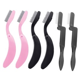 OHPHCALL Professional Beauty Salon Eyebrow Brush Stainless Steel Lash Comb Angled Brow Grooming Tool