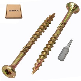 SKIR'CO (Pack of 100) Universal Galvanised Steel 3.0 x 40 mm Wood Screws Countersunk Torx Head Type 17 Chipboard Screws (100, 3.0 x 40 mm)