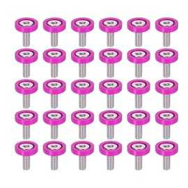 X AUTOHAUX 30pcs Car Bumper Mudguard Washer Bolts M6x1.0 Aluminum Alloy Pink