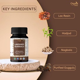 ORGANIC SPREE Lakshadi Guggulu 120 Tablets - Bone and Joint Support with hadjod, ashwagandha and guggulu* - Ayurvedic Formulation - Certified and Vegetarian (3)