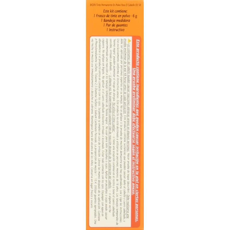 BIGEN Pack de 12 tintes marca bigen polvo tono,"bp negro