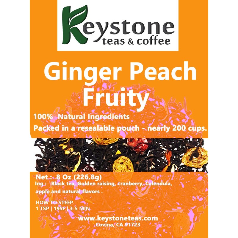 Keystoneteas Bulk Tea (Ginger Peach Fruity, 8 Oz)