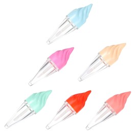 Healeved 6pcs Ice Cream Shape Lip Gloss Tubes Adorable Diy Lipstick Containers for Lip Balm Travel-friendly Compact Design for Girls Cosmetic Use Random Color