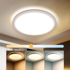 da LIGHT LED Ceiling Light Flat 24 W 3250 Lumens Bathroom Ceiling Light 30 cm IP54 Waterproof LED Panel Round 3000/4000/6000 K 3CCT Adjustable Bathroom Lamp Ceiling for Kitchen Hallway Living Room