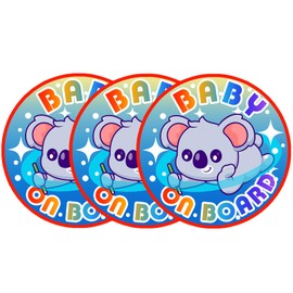 Baby on Board Magnet for Car, Reflective Babies on Board Magnetic Sticker Car Sign, 3 Pack Waterproof Kids Safety First Warning for Parents (Blue Koala)