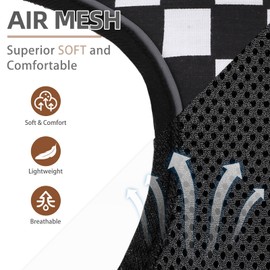 PUPTECK Soft Mesh Dog Harness and Leash Set Pet Puppy Cat Comfort Padded Vest No Pull Harnesses, Checkered Black&White, S