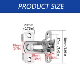 2Pcs Stainless Steel Right Door Bolt Lock Right Angle Buckle Safety Sliding 90 Degree Door Bolt Lock Screws Flip Door Sliding Latch for Doors