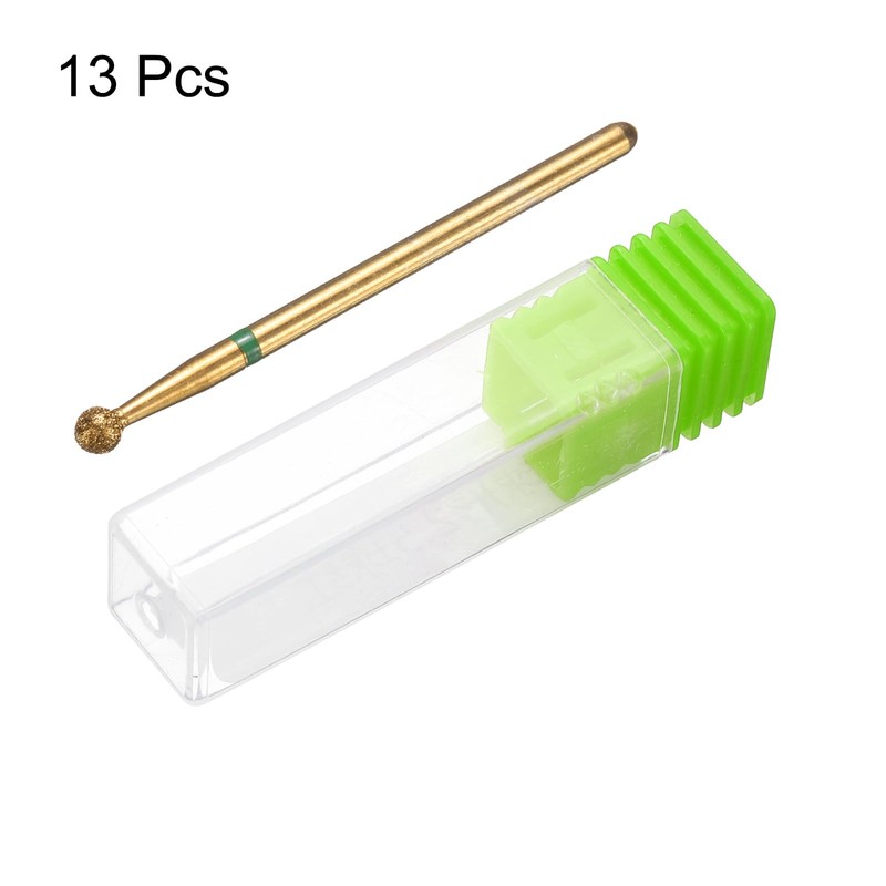 sourcing map 13pcs 100-120 Grits Diamond Grinding Bit 3mm Ball