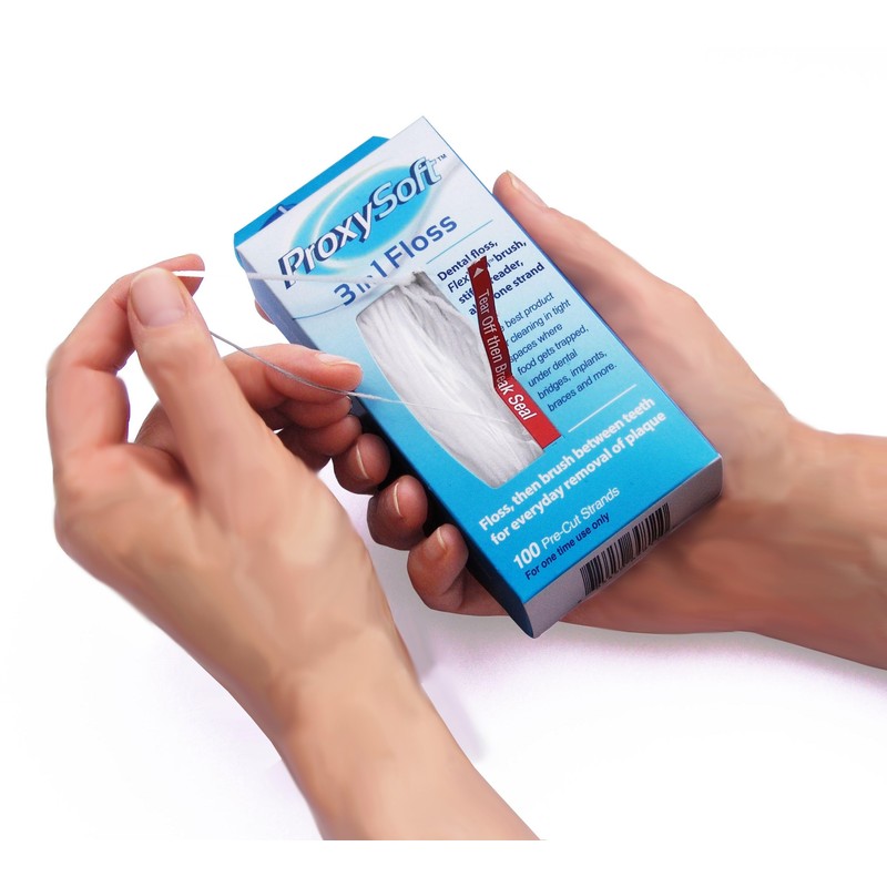 Proxysoft 3 in 1 Floss - 100 vorgeschnittene Stränge (Zahnseide,