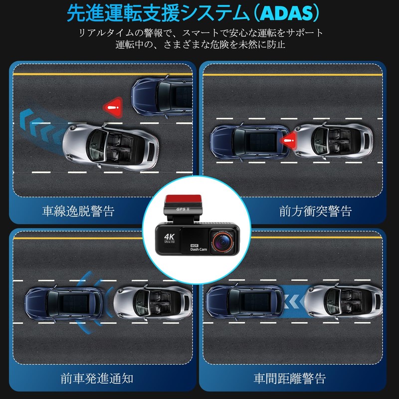 Avutrel Drive Recorder 4K Drive Recorder, Front and Rear ADAS