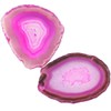 Shanxing Pink Crystal Agate Coasters Set of 2, Agate Slice