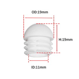 Flyshop 16-Pack Plastic End Caps Round Tube Inserts Furniture Glides for Tables and Chairs (3/4", 19 mm, OD, White)