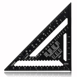 ZAPZEAL Speed Square, 12 inch Imperial Aluminum Alloy Carpenters Roofing Rafter Square Tool, Black Metal Carpentry Woodwork Triangle Ruler Set Square for Engineer Carpenter Builder
