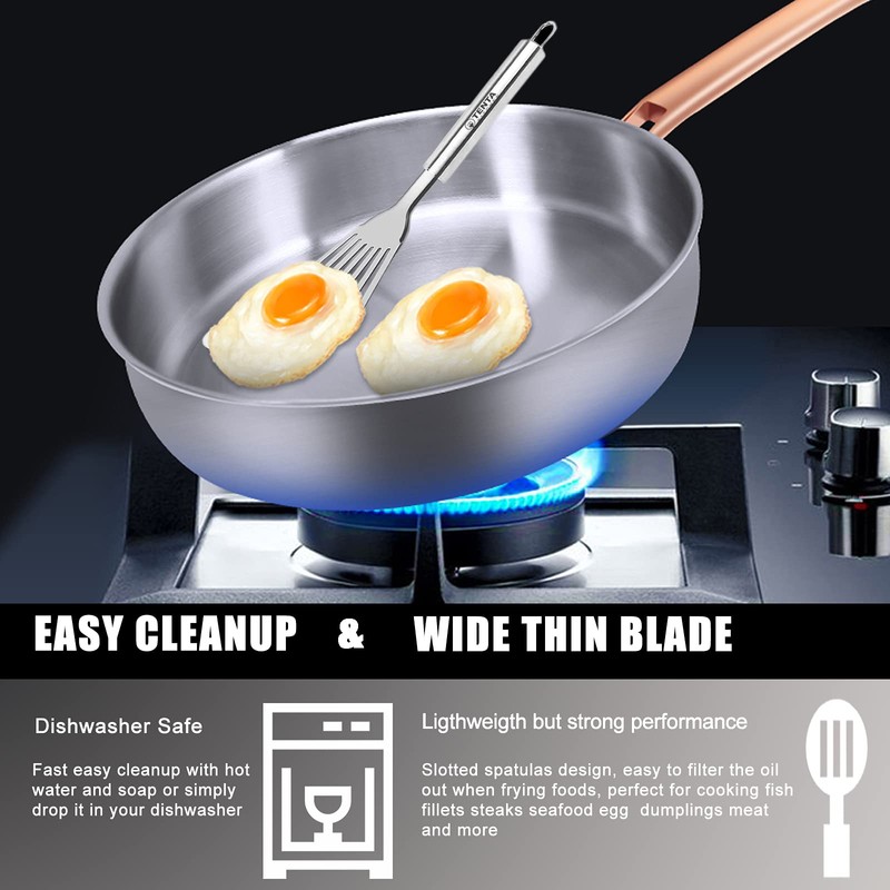 Tenta Kitchen Spatulas Stainless Steel Nylon Flexible Fish Turner Spatula