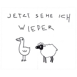 'Cleaning Cloth 17 x 15 cm 44255 "Now I See Goose Sheep by golly Artist: Inkognito Martin SCHEFFLER